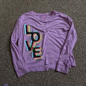 Justice Girls Hi-Lo Graphic LOVE Purple Tee Shirt Top LS